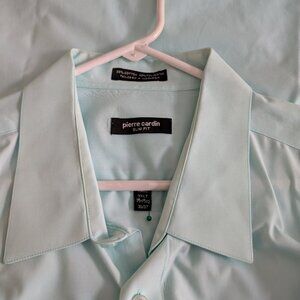 Pierre Cardin Men's Dress Shirt - Neck Size: 19-19.5  36/37 Aqua